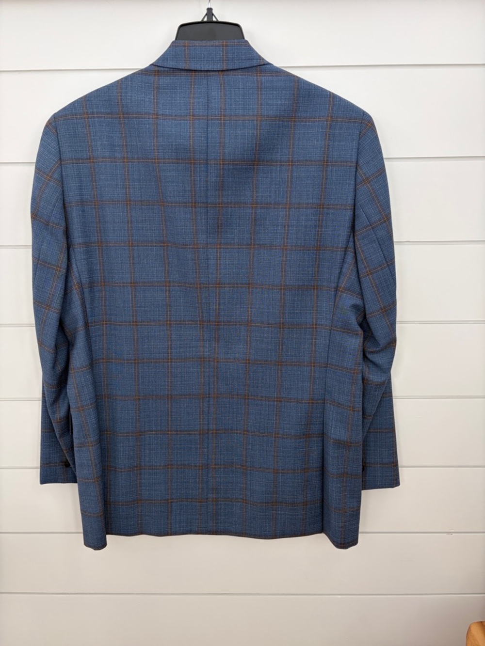 Ted Baker Blue Plaid Sport Coat with Brown Windowpane - Picture 2 of 5